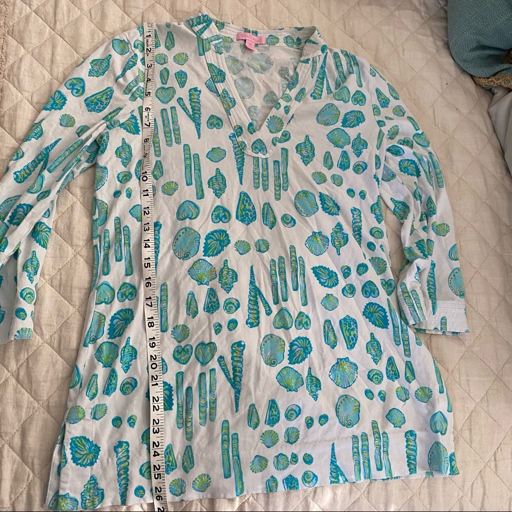 Lily Pulitzer White & Blue Shells Tunic Top XS - Picture 4 of 5